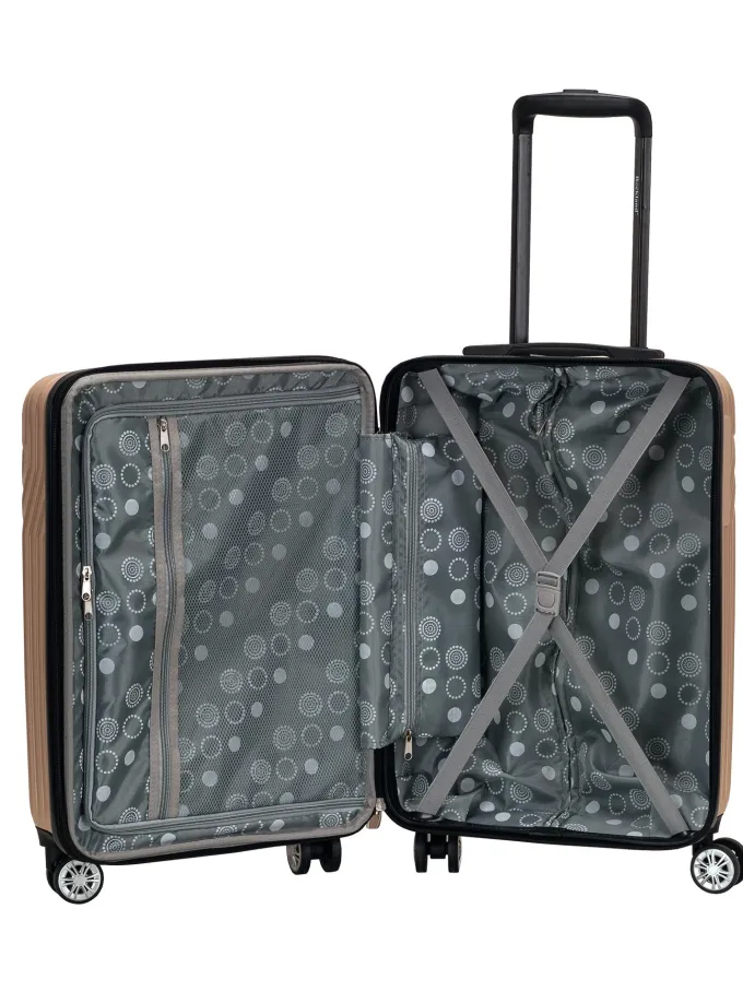 Silk & Salt Rockland LuggaPista 3 Piece Hardside ABS Non-Expandable LuggaSet F239^ Checked Luggage
