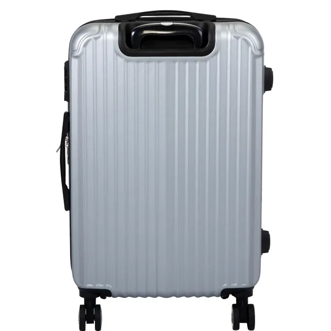 Silk & Salt Topcobe 3pcs Expandable Suitcase Vertical Striped Suitcase for Travel Sliver^ Hard Side Luggage