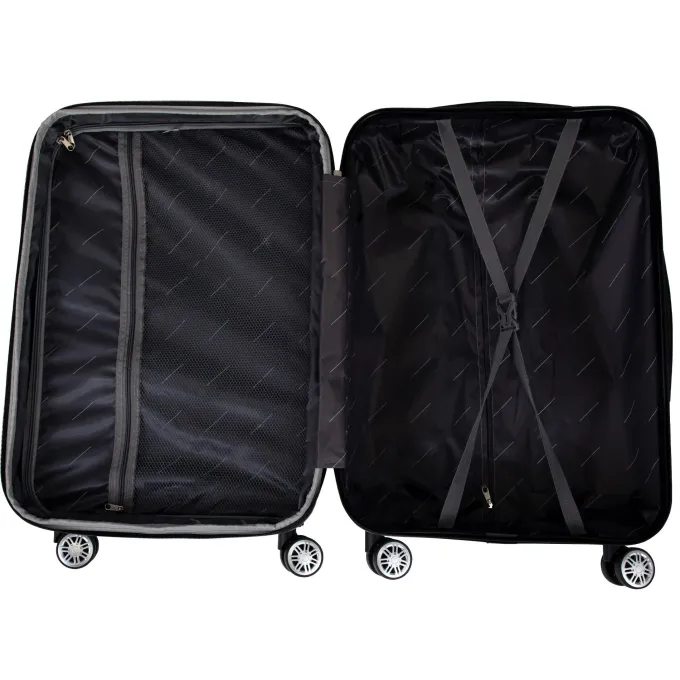Silk & Salt Topcobe 3pcs Expandable Suitcase Vertical Striped Suitcase for Travel Sliver^ Hard Side Luggage