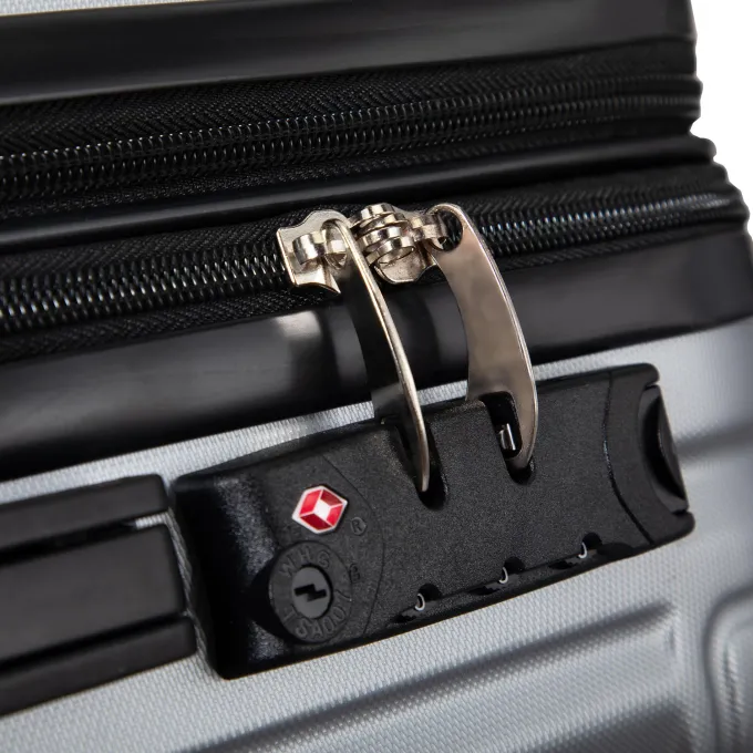 Silk & Salt Topcobe 3pcs Expandable Suitcase Vertical Striped Suitcase for Travel Sliver^ Hard Side Luggage