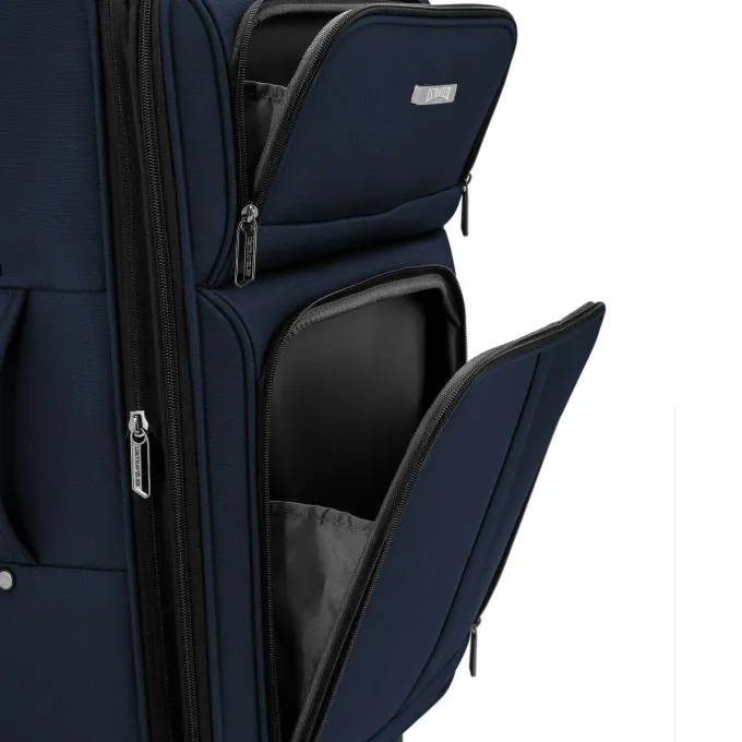 Silk & Salt US Traveler Anzio u2014 22 Carry On Rolling LuggaSpinner Silent Wheel Tow Push Handle Travel Suitcase Bag Navy^ Carry On Luggage