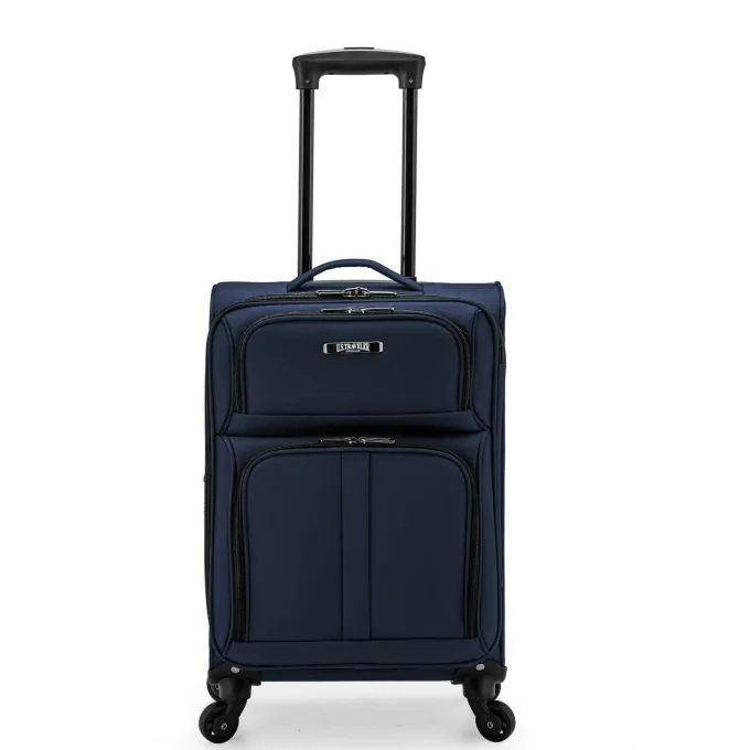 Silk & Salt US Traveler Anzio u2014 22 Carry On Rolling LuggaSpinner Silent Wheel Tow Push Handle Travel Suitcase Bag Navy^ Carry On Luggage