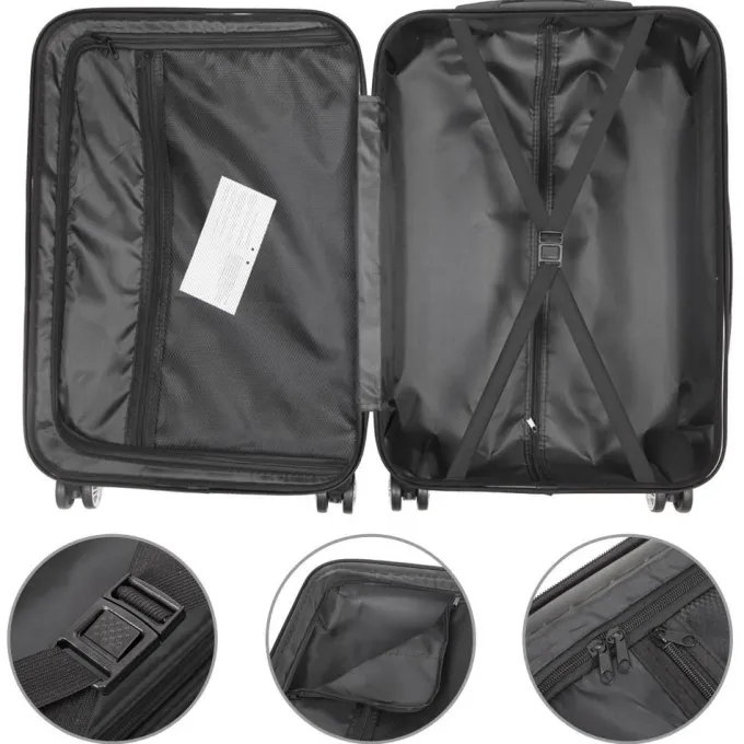 Silk & Salt UBesGoo 3Pcs Hardside Spinner Suitcase Luggawith Wheels^ Checked Luggage