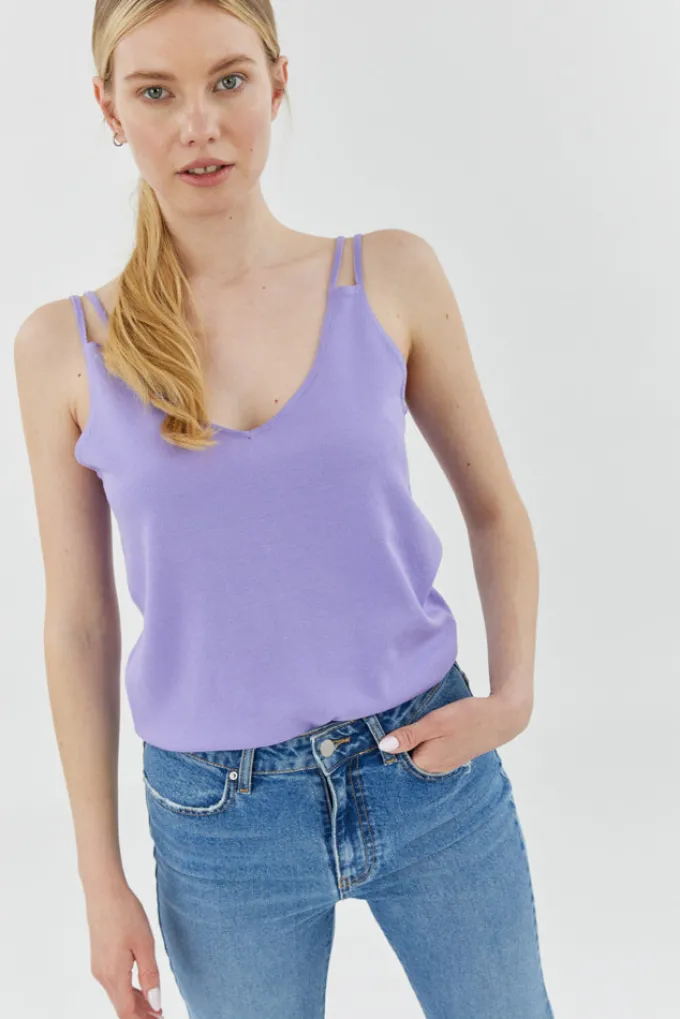 Silk & Salt palermo top - lavender^ Knitwear