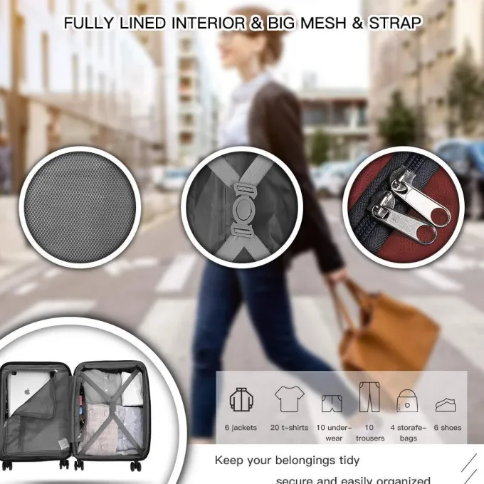 Silk & Salt Verdi 28In Checked Luggawith TSA-Approved Lock Lightweight Scratch Resistant ABS Hardside LuggaExpandable Suitcase with 8-Wheel Rolling Spinner for Women Travel^ Checked Luggage