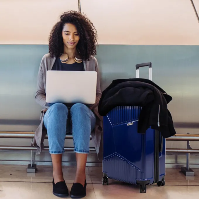 Silk & Salt Jaxpety 3 Pcs Hardside Expandable LuggaSet Trolley Suitcase W/ TSA Lock (20 24 28)^ Checked Luggage