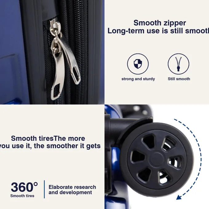 Silk & Salt Jaxpety 3 Pcs Hardside Expandable LuggaSet Trolley Suitcase W/ TSA Lock (20 24 28)^ Checked Luggage