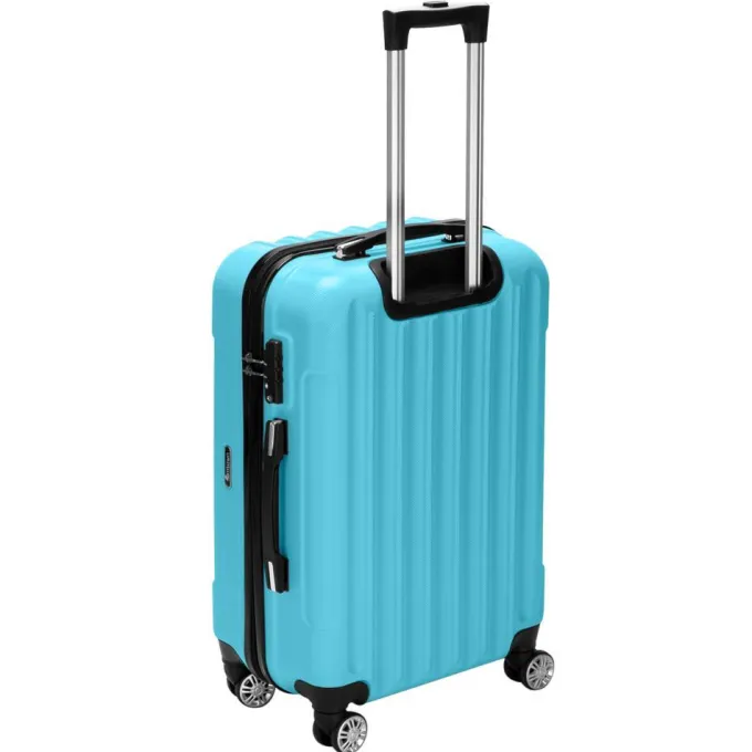 Silk & Salt GoDecor 3 Pieces LuggaTravel Set Bag ABS Trolley Suitcase Blue^ Hard Side Luggage