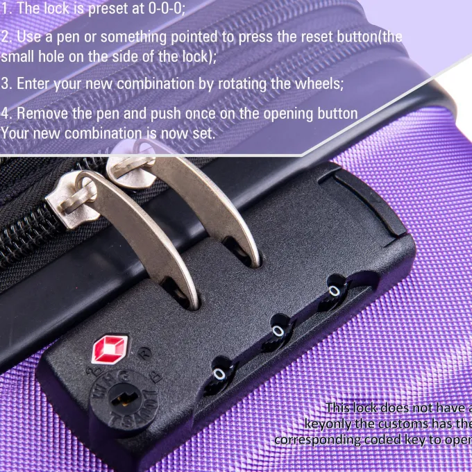 Silk & Salt Anysun 3 Piece Hardside Lightweight Expandable LuggaSet (20/24/28) (Purple)^ Luggage Sets