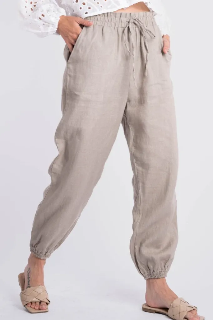 Silk & Salt that easy linen trousers- khaki^ Pants