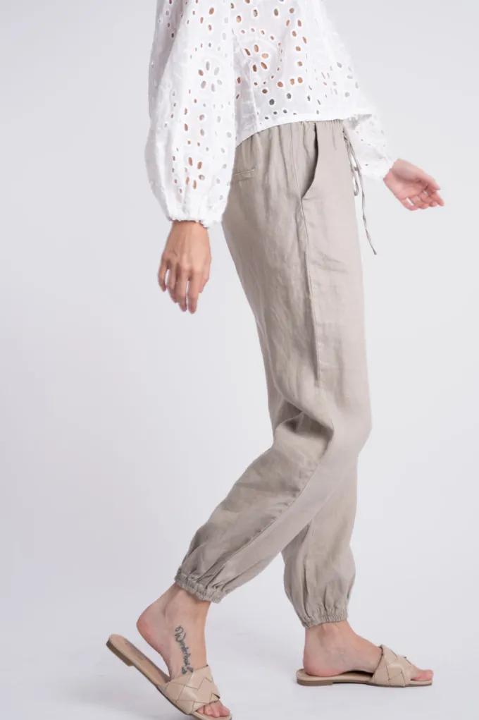Silk & Salt that easy linen trousers- khaki^ Pants