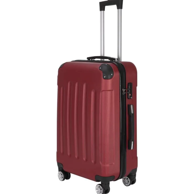 Silk & Salt Veryke 3 Piece Multifunctional LuggaSet LarCapacity Traveling Suitcase Set - Wine Red^ Hard Side Luggage