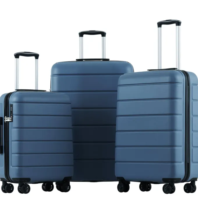 Silk & Salt 20''/24''/28'' LuggaSet SEGMART 3 Pieces Hardside Spinner Wheel Case with TSA Lock Lightweight Suitcase Travel Set Outdoor Carry on LuggaSets with Durable PC+ABS Material S9347^ Hard Side Luggage