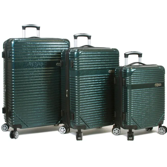 Silk & Salt Dejuno Luna Lightweight 3-Piece Hardside Spinner LuggaSet - Green^ Carry On Luggage