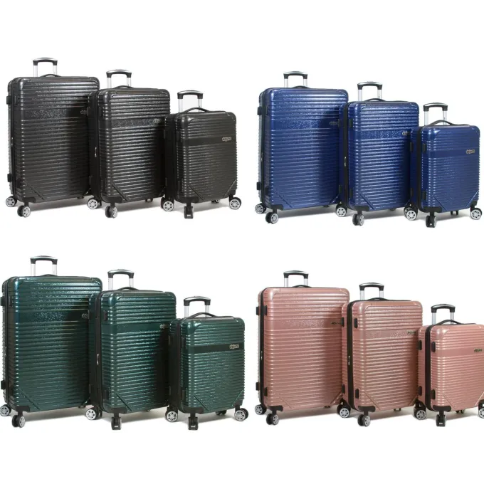 Silk & Salt Dejuno Luna Lightweight 3-Piece Hardside Spinner LuggaSet - Green^ Carry On Luggage