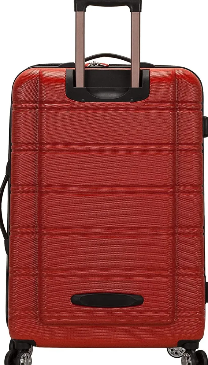 Silk & Salt Rockland Melbourne Hardside Expandable Spinner Wheel Luggage Red 2-Piece Set (20/28)^ Checked Luggage