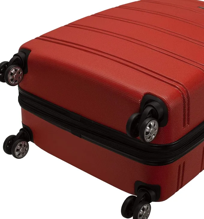Silk & Salt Rockland Melbourne Hardside Expandable Spinner Wheel Luggage Red 2-Piece Set (20/28)^ Checked Luggage