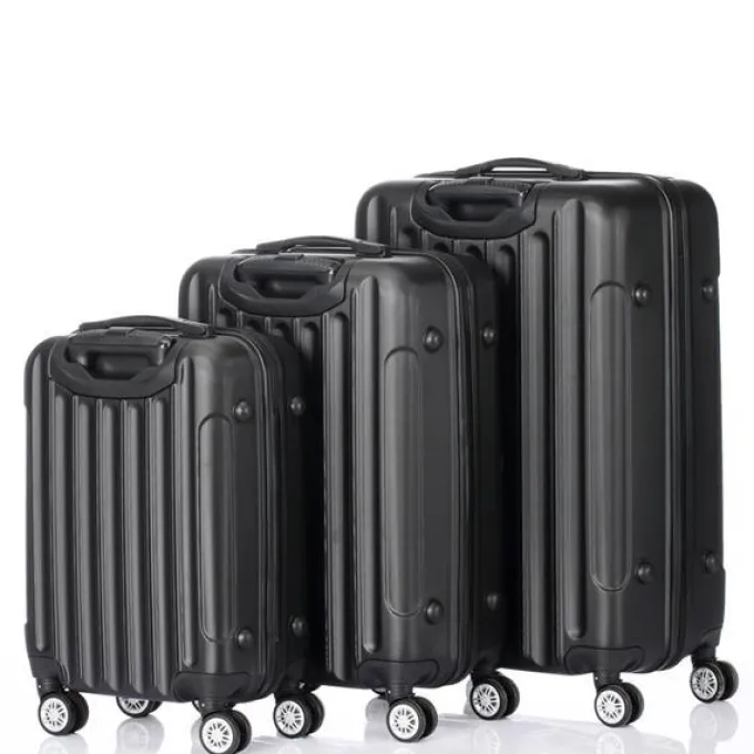 Silk & Salt 3-in-1 Multifunctional LarCapacity Traveling StoraSuitcase LuggaSet(Black)^ Checked Luggage