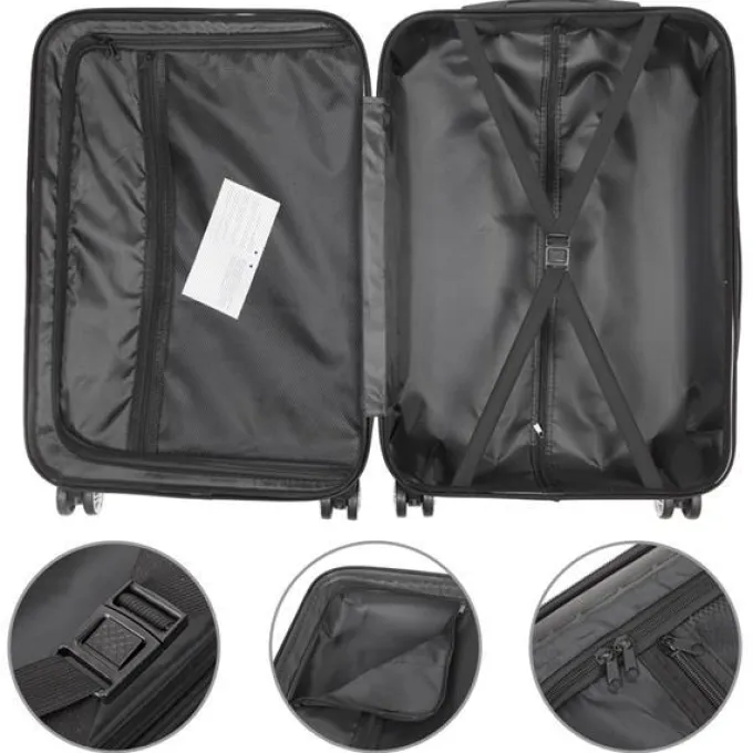 Silk & Salt 3-in-1 Trolley Case Portable ABS Trunk 20 / 24 / 28 Wine Red for Travel Office Home^ Carry On Luggage