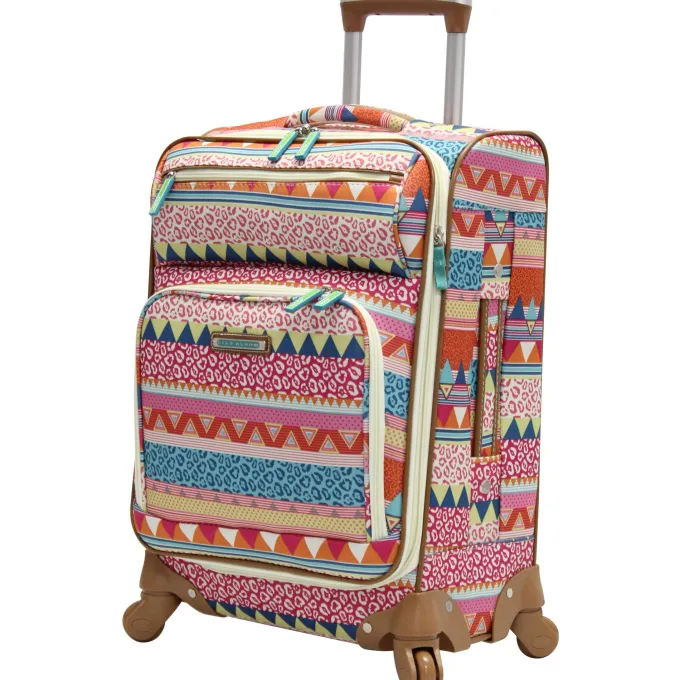 Silk & Salt Lily Bloom Carry On Expandable  Pattern LuggaWith Spinner Wheels (20in On the Prowl)^ Checked Luggage