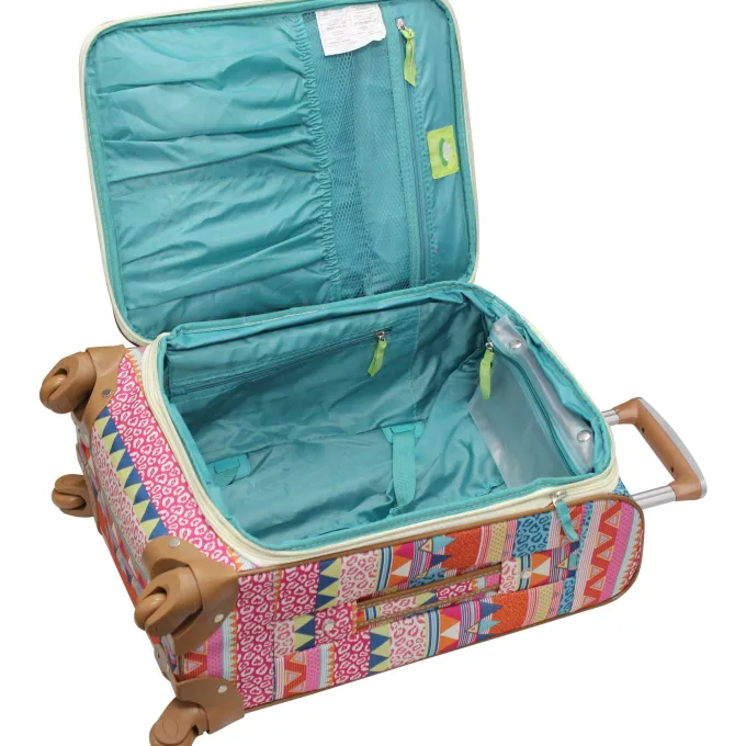 Silk & Salt Lily Bloom Carry On Expandable Pattern LuggaWith Spinner Wheels (20in On the Prowl)^ Checked Luggage