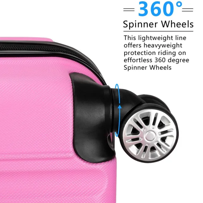 Silk & Salt Zimtown 3PCS LuggaTravel Set Bags ABS Trolley Hard Shell Suitcase W/TSA lock With 4 Wheels^ Luggage Sets