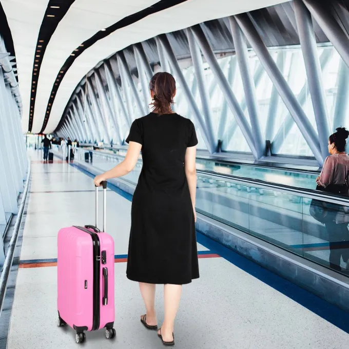 Silk & Salt Zimtown 3PCS LuggaTravel Set Bags ABS Trolley Hard Shell Suitcase W/TSA lock With 4 Wheels^ Luggage Sets