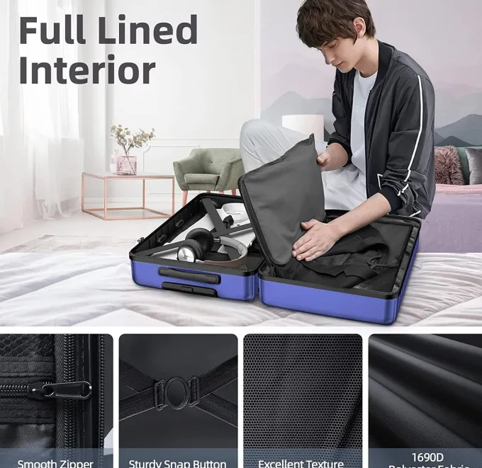 Silk & Salt GGFUNY Hard Shell LuggaSets 3 Piece Hardside Expandable LuggaSet Clearance Lightweight Suitcases with Wheels TSA Lock 20''/24''/28''^ Checked Luggage