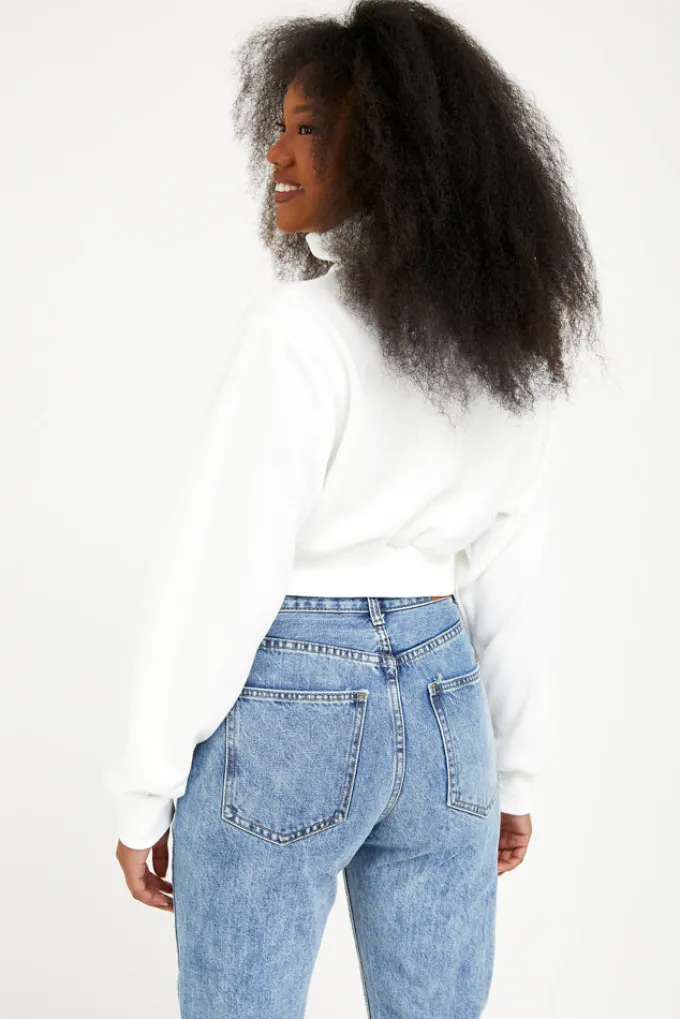 Silk & Salt zip high neck sweatshirt - white^ Hoodies & Sweatshirts