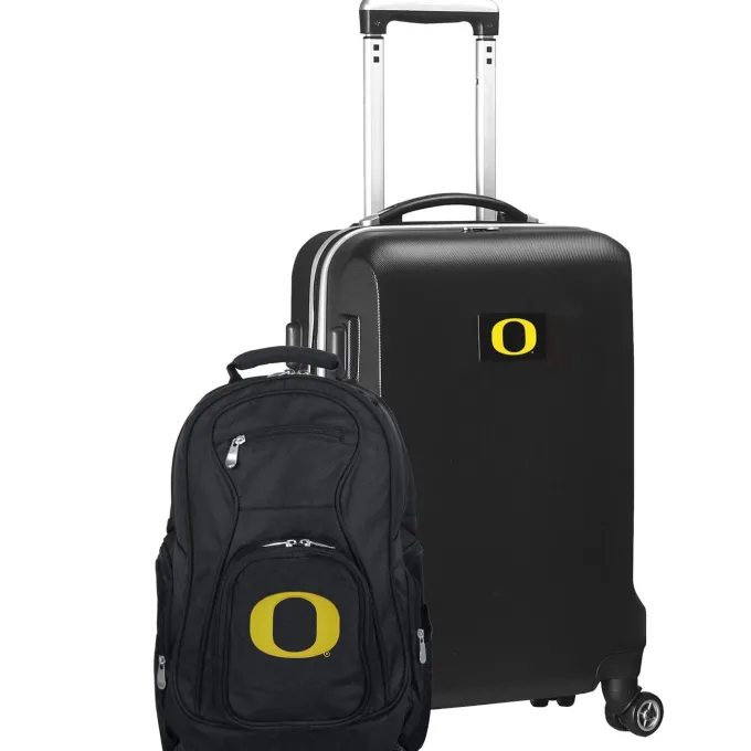 Silk & Salt Oregon Ducks Deluxe 2-Piece Backpack and Carry-On Set - Black^ Luggage Sets