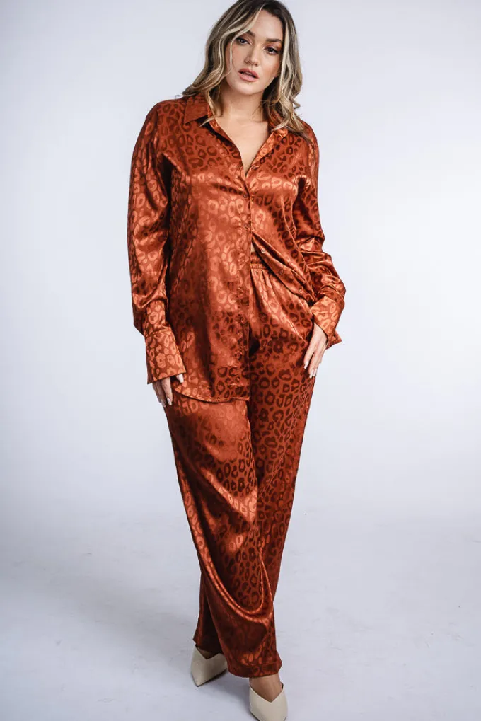 Silk & Salt silky suit set - rust^ Sets