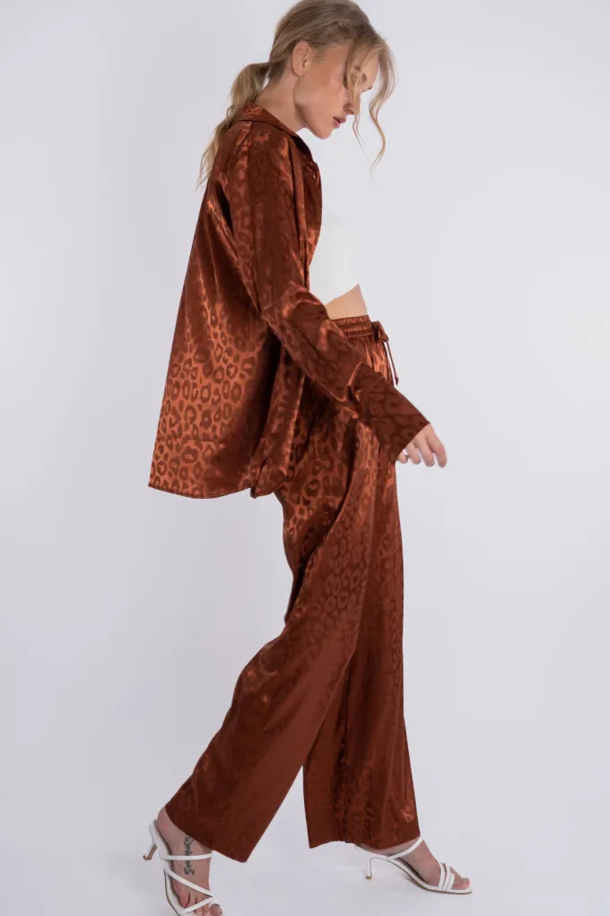 Silk & Salt silky suit set - rust^ Sets