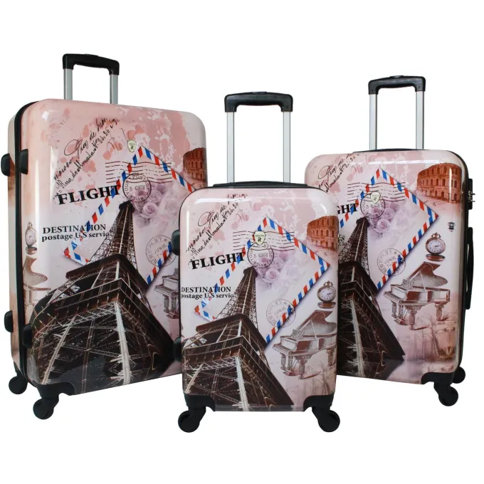 Silk & Salt World Traveler Paris Collection Hardside 3-Piece Spinner LuggaSet^ Checked Luggage