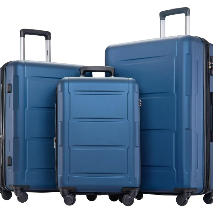 Silk & Salt Carry on Expandable Luggage SEGMART 3-Piece Lightweight Hardshell 4-Wheel Spinner LuggaSet: 20/ 24''/ 28 Carry-On Checked Suitcase Carry on Suitcase with TSA Lock for Traveling Blue S6625^ Luggage Sets