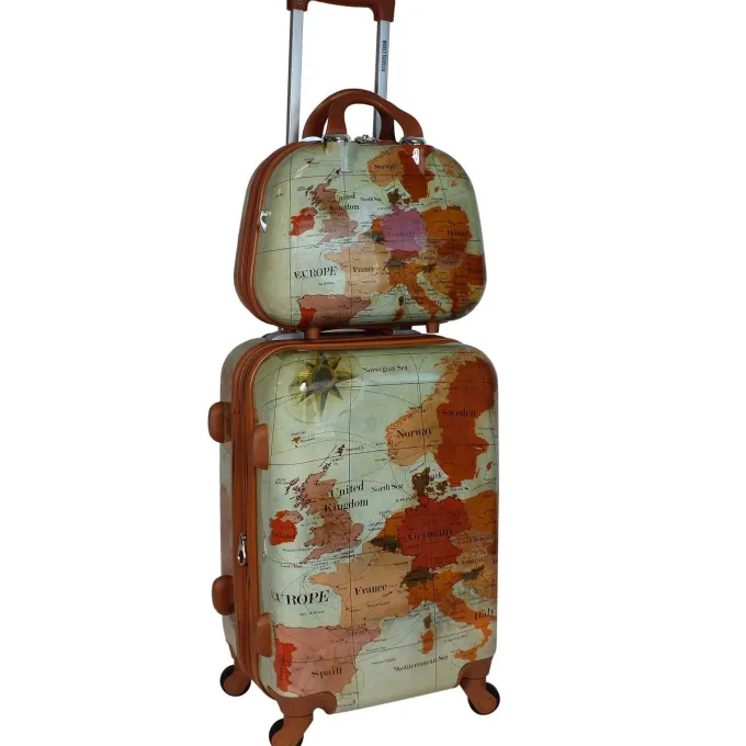 Silk & Salt World Traveler Europe Hardside 2-Piece Carry-On Spinner LuggaSet with TSA Lock^ Hard Side Luggage