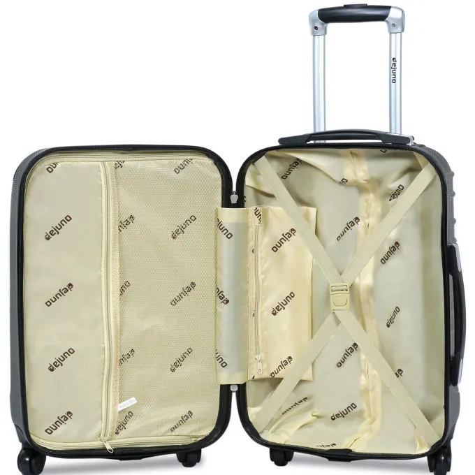 Silk & Salt Dejuno Impact Hardside 3-Piece Spinner LuggaSet - Black (20 24 and 28)^ Carry On Luggage