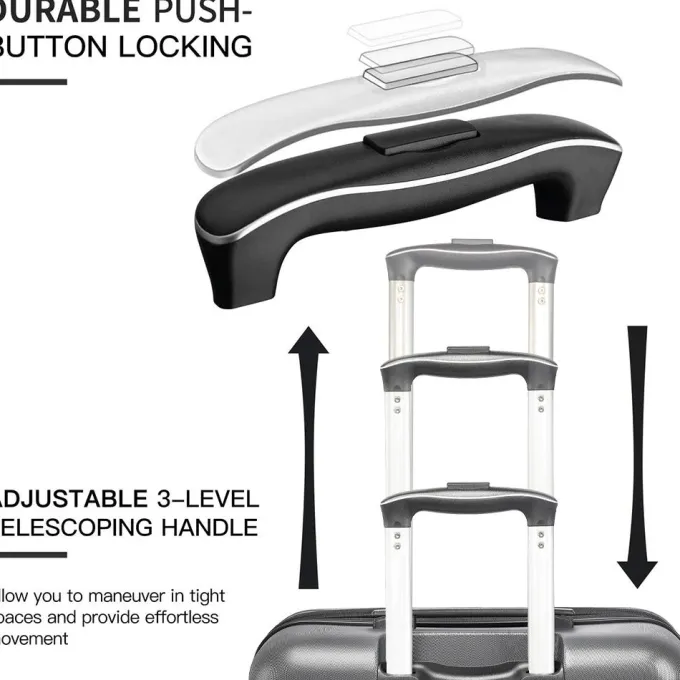 Silk & Salt 3-Piece LuggaSet for Back to School 20in 24in 28in 3-in-1 Lightweight Trolley Case Set with Spinner Wheels and Telescoping Handle Outdoor PC+ABS Hardside Carry on LuggaSet S9356^ Hard Side Luggage