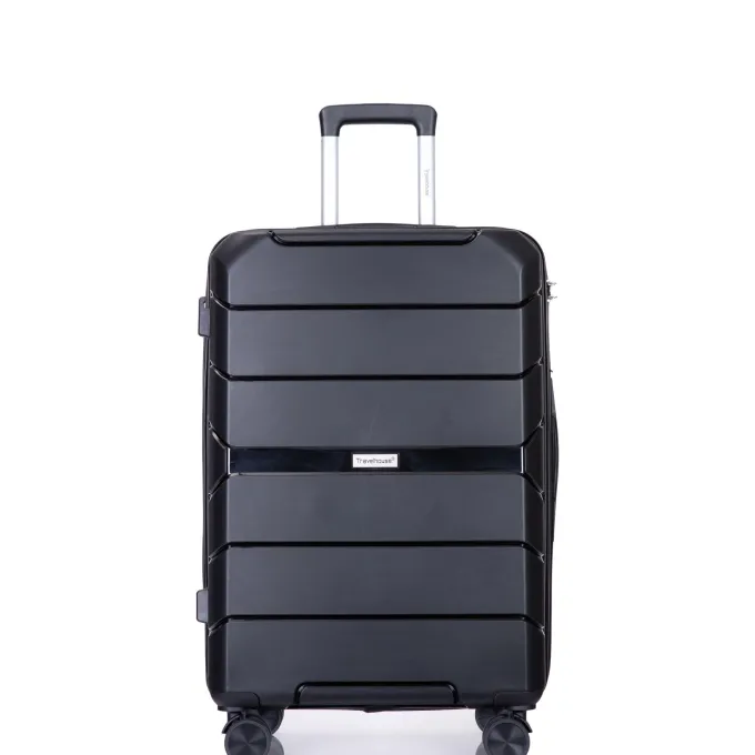 Silk & Salt AUKFA 3 Piece LuggaSet with Hardside Expandable Spinner Wheel (20/24/28) - Black^ Hard Side Luggage