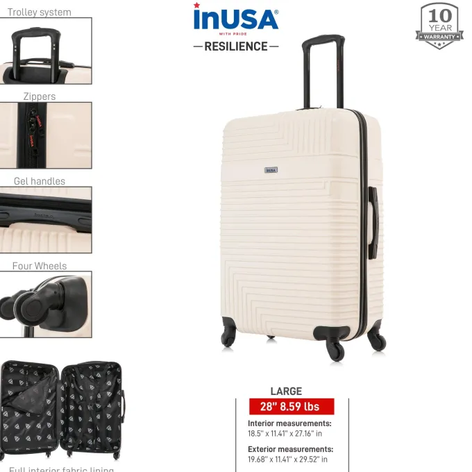 Silk & Salt InUSA Resilience Lightweight Hardside Spinner 28 inch Sand^ Checked Luggage