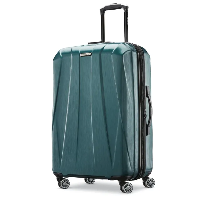 Silk & Salt Samsonite Centric 2 Hardside Expandable Luggawith Spinner Wheels Emerald Green Checked-Medium 24-Inch^ Hard Side Luggage