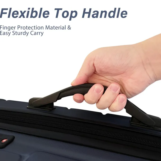 Silk & Salt 20 24 28 Carry on Luggawith Spinner Wheels 360 Degree Rotation Upgrade Rolling Suitcase TSA Lock Suitcase Set Christmas Gifts for Business Trip Holiday Travel Cruise Blue^ Luggage Sets