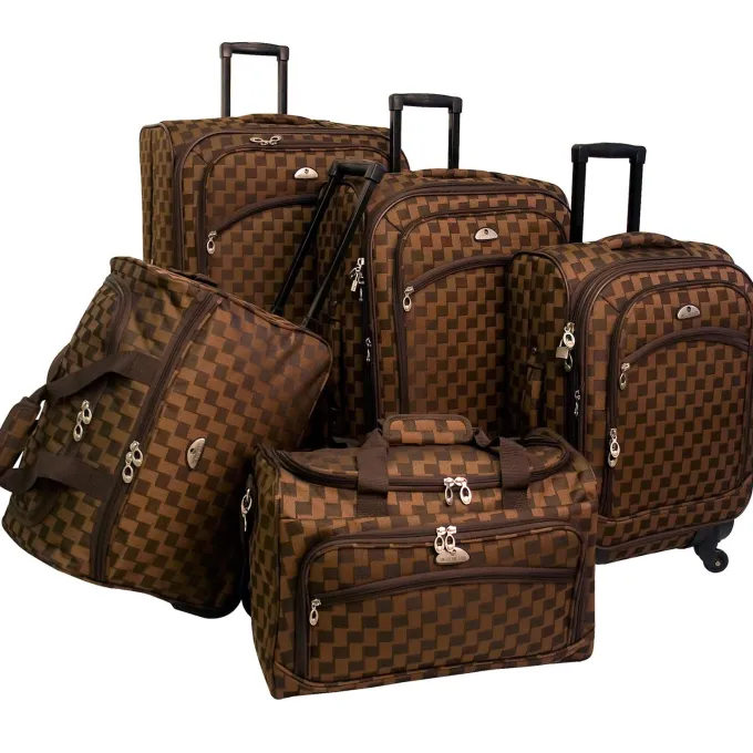 Silk & Salt American Flyer Madrid 5-Piece Spinner LuggaSet^ Checked Luggage