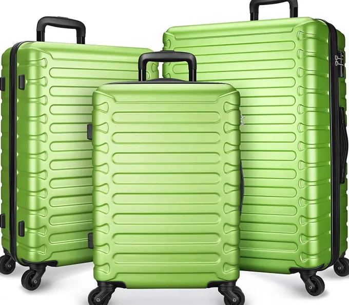 Silk & Salt SHOWKOO Hardside LuggaSets Expandable Suitcase Set 3 Piece LuggaSet^ Checked Luggage