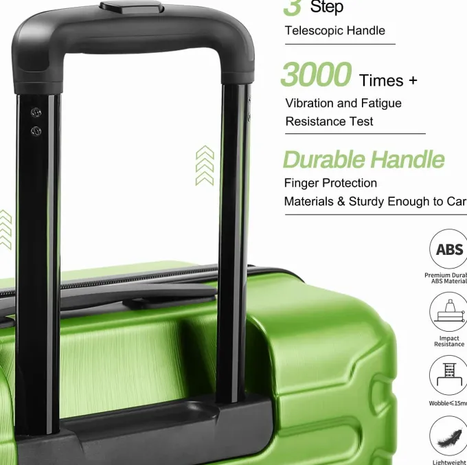 Silk & Salt SHOWKOO Hardside LuggaSets Expandable Suitcase Set 3 Piece LuggaSet^ Checked Luggage