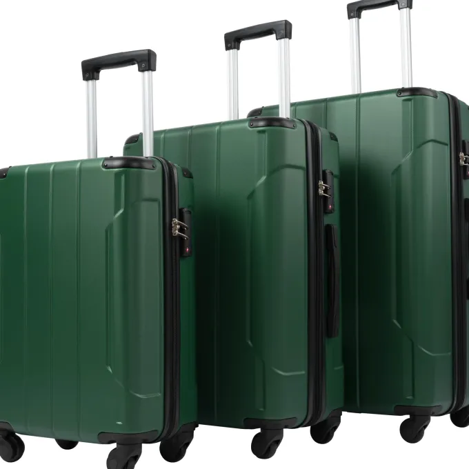 Silk & Salt Hardshell LuggaSpinner Suitcase with TSA Lock 20''24''28'' 3 Pcs Sets^ Checked Luggage