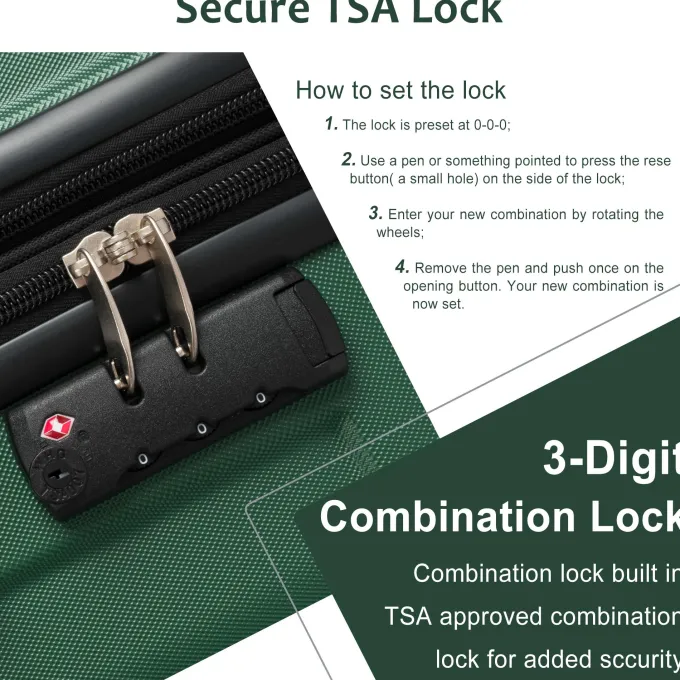 Silk & Salt Hardshell LuggaSpinner Suitcase with TSA Lock 20''24''28'' 3 Pcs Sets^ Checked Luggage