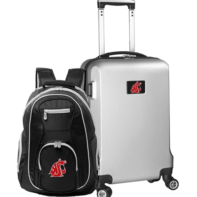 Silk & Salt Washington State Cougars Deluxe 2-Piece Backpack and Carry-On Set - Silver^ Luggage Sets