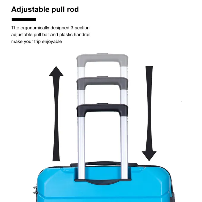 Silk & Salt Hardside Suitcase with Wheels Lightweight Away LuggaSet 3-Piece Set Light Blue^ Hard Side Luggage