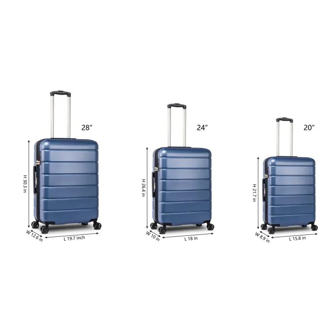 Silk & Salt SEGMART LuggaSet Outdoor 3-Piece Suitcase Travel Sets with 4 Silent 360u00b0 Wheels 20in 24in 28in Lightweight LuggaSets with TSA Lock 3-in-1 Portable Hardside Trolley Case for Women S9343^ Hard Side Luggage