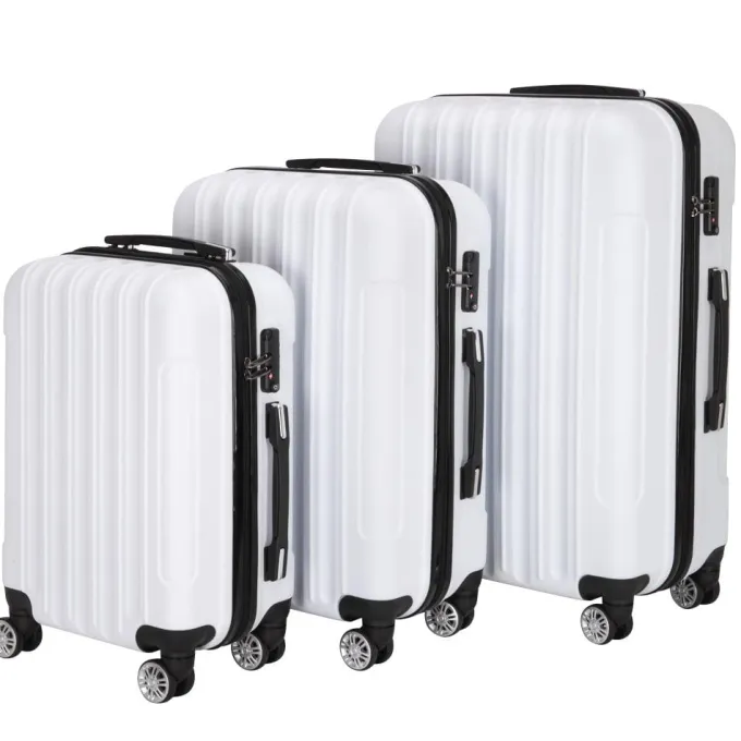 Silk & Salt Veryke 3-in-1 LuggaSet Traveling Luggage Portable LarCapacity LuggaBags for Travel Rolling StoraSuitcase with Wheels 20+24+28 White^ Hard Side Luggage|Luggage Sets
